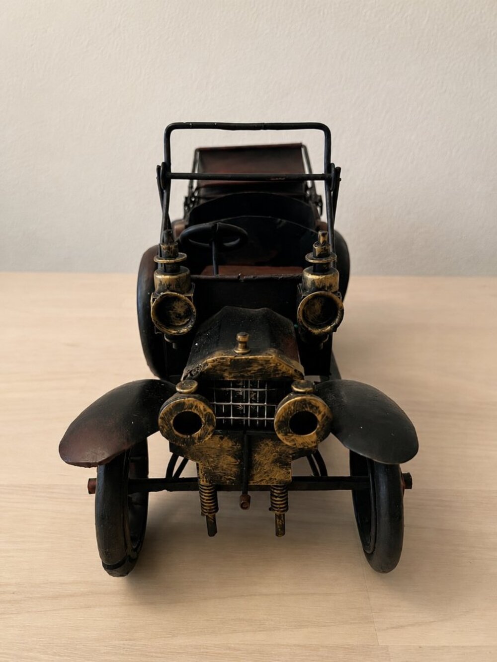Vintage Black Metal Automobile Model Car Decorative Display Ornament Touring Car